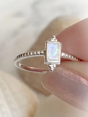 Moonstone Baguette Ring