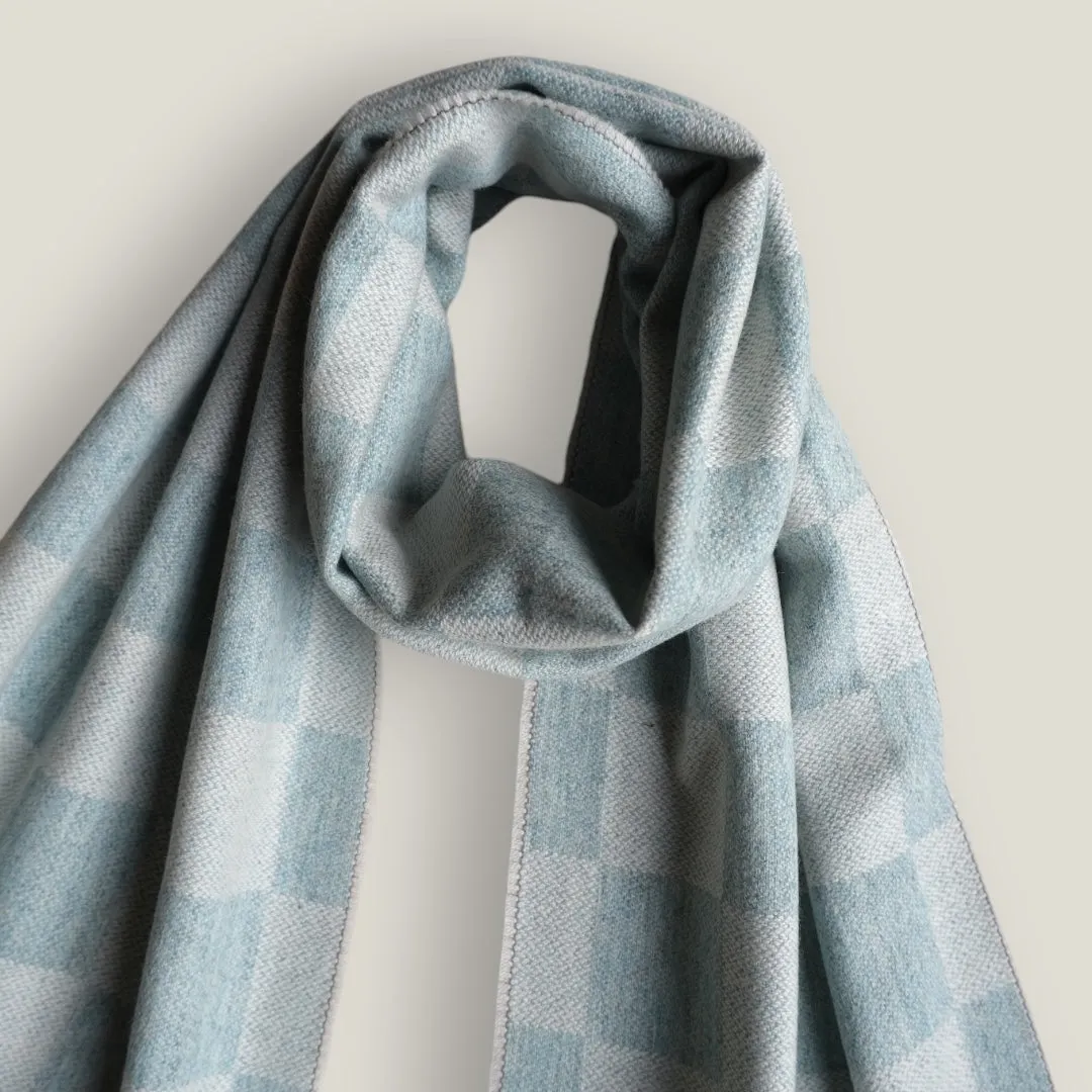 Moonstone Merino Check Scarf