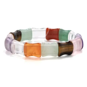 Multi Gemstone 11mm Beads Elastic Bracelet