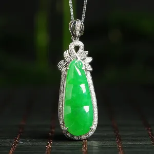 Natural Jade Pendant Jadeite Gold Pendant PT59