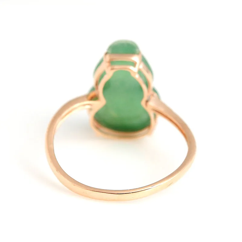 Natural Jade Ring Jadeite Gold Gourd Ring RG54