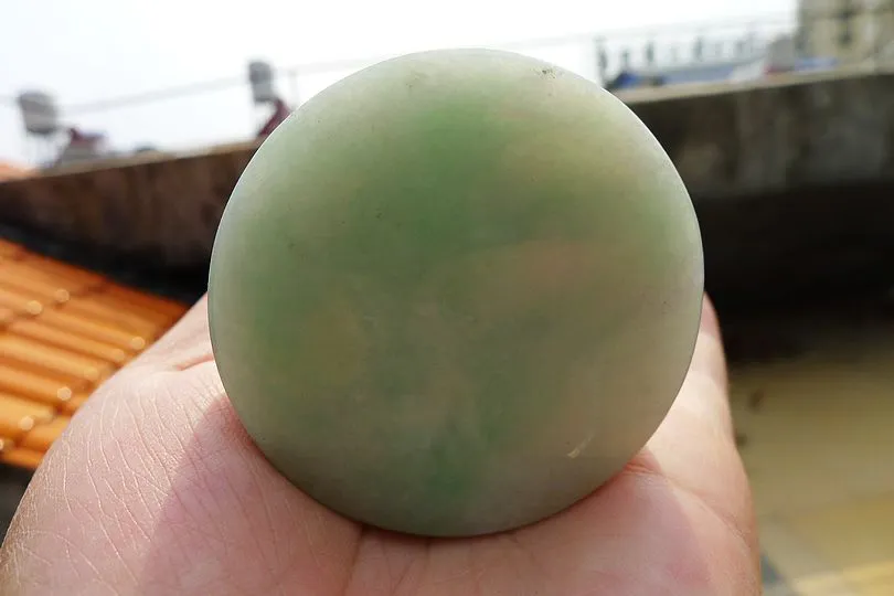 Natural Jade Rough Jadeite Raw (110g,5.2X5.2X1.55cm)