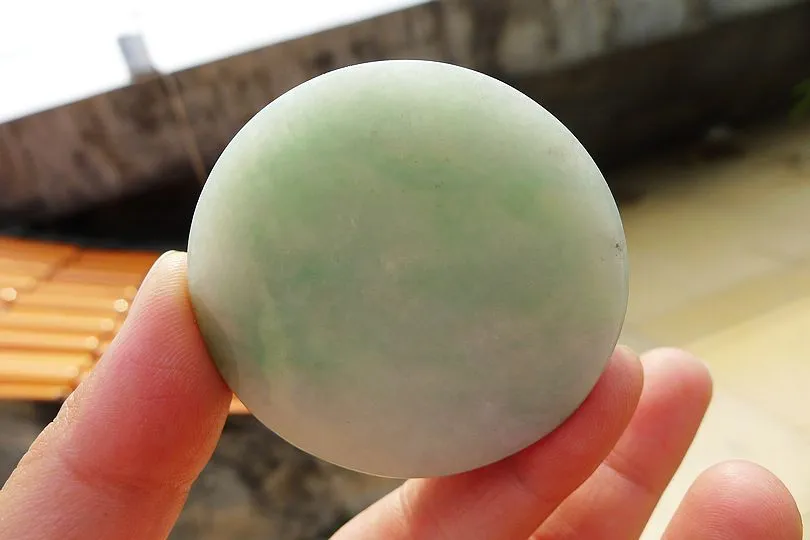 Natural Jade Rough Jadeite Raw (110g,5.2X5.2X1.55cm)