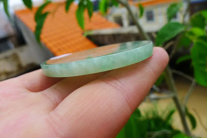 Natural Jade Rough Jadeite Raw (35g,5.25X5.25X0.45cm)