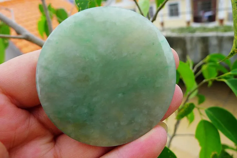 Natural Jade Rough Jadeite Raw (35g,5.25X5.25X0.45cm)