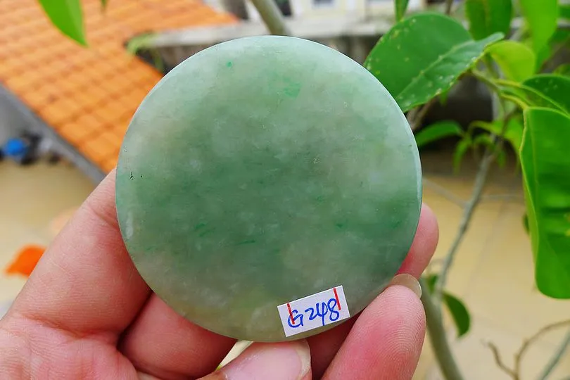 Natural Jade Rough Jadeite Raw (35g,5.25X5.25X0.45cm)