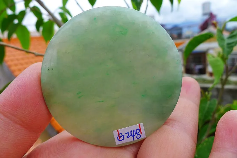 Natural Jade Rough Jadeite Raw (35g,5.25X5.25X0.45cm)