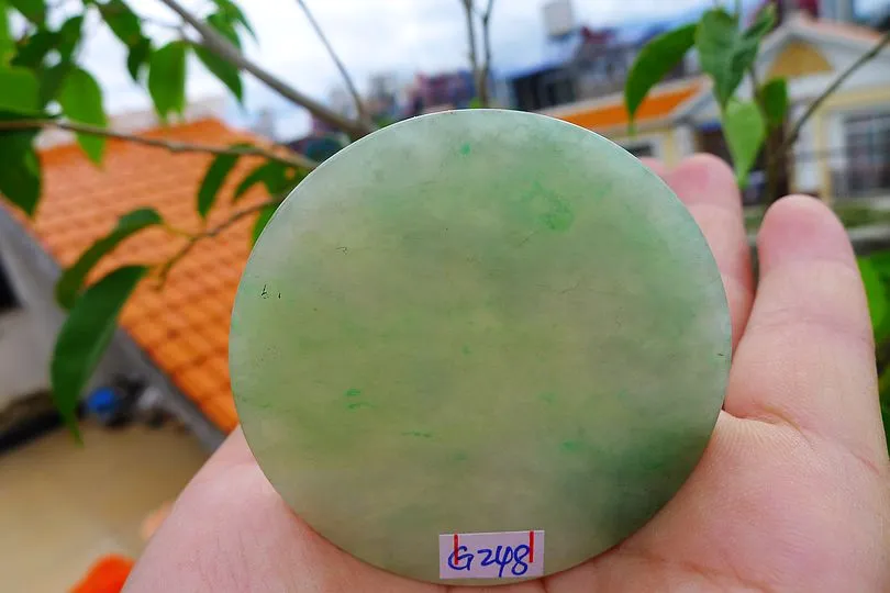 Natural Jade Rough Jadeite Raw (35g,5.25X5.25X0.45cm)