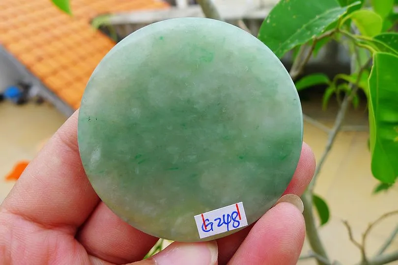 Natural Jade Rough Jadeite Raw (35g,5.25X5.25X0.45cm)