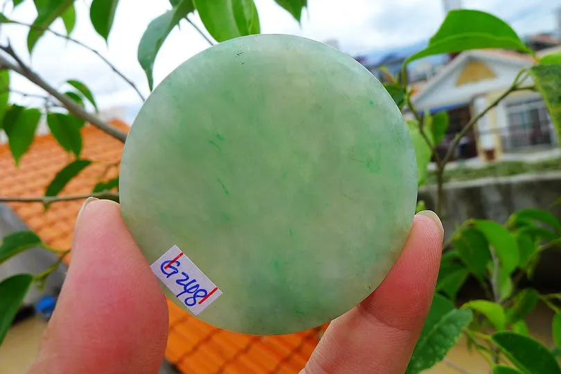 Natural Jade Rough Jadeite Raw (35g,5.25X5.25X0.45cm)