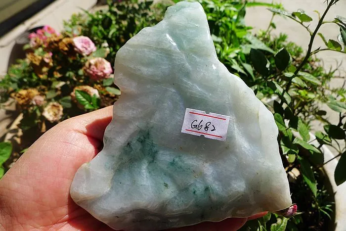 Natural Jade Rough Jadeite Raw (510g,11.8X10.3X3.3cm)