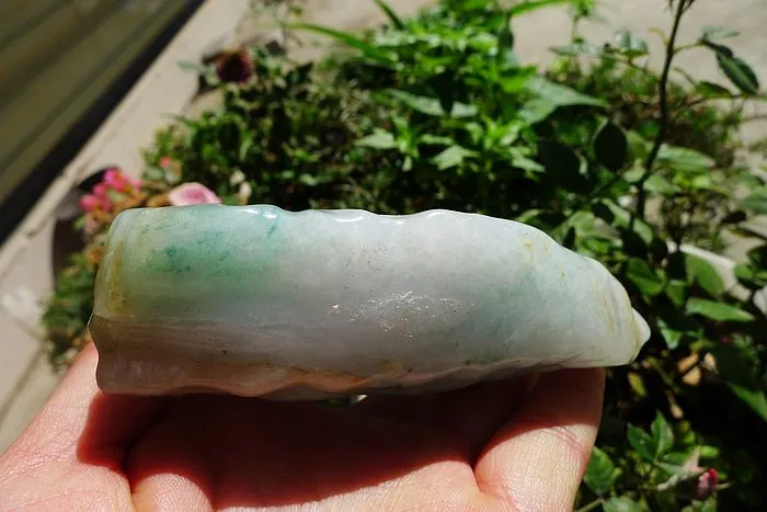 Natural Jade Rough Jadeite Raw (510g,11.8X10.3X3.3cm)