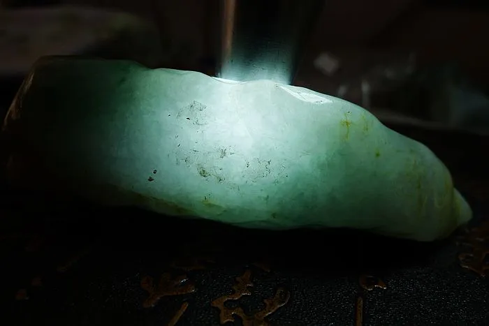 Natural Jade Rough Jadeite Raw (510g,11.8X10.3X3.3cm)