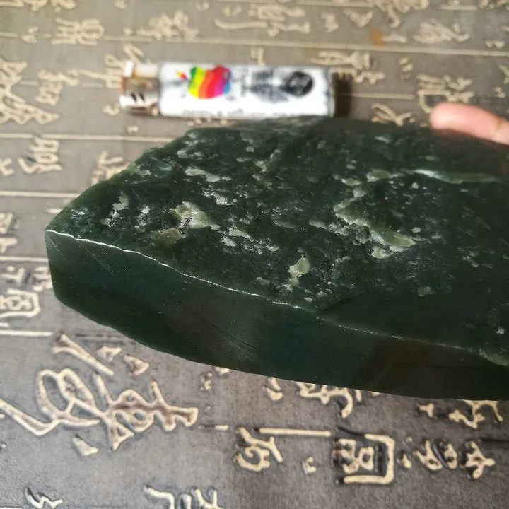 Natural Kunlun Jade Rough Nephrite Raw (504g, 11.5X10X2cm)