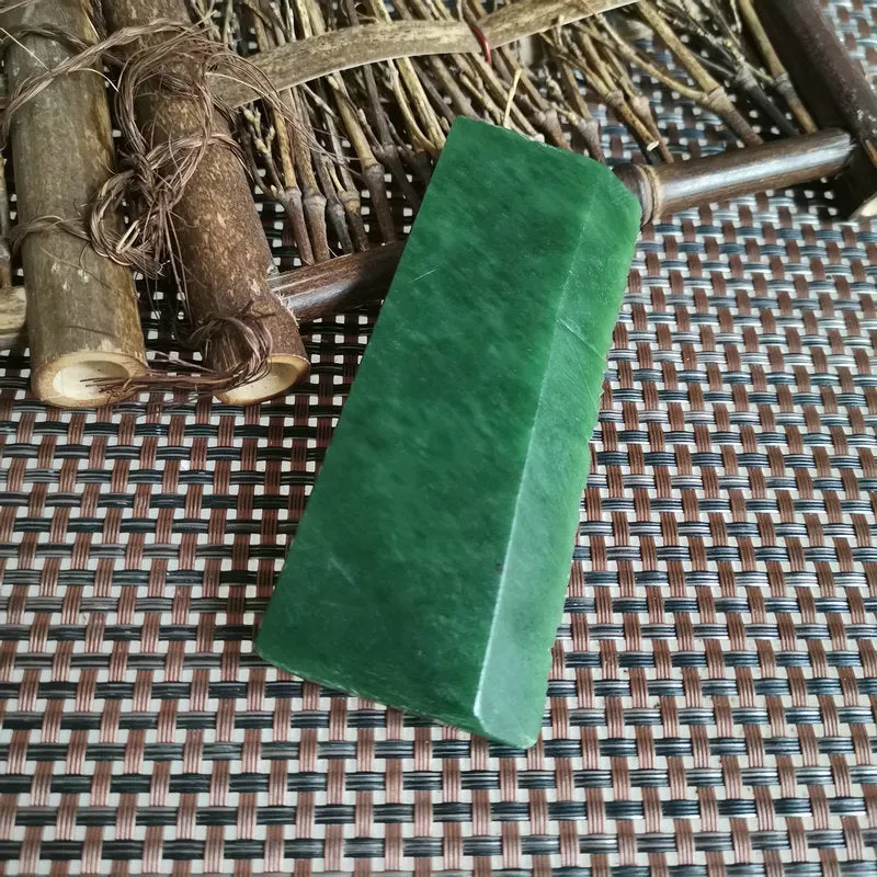 Natural Kunlun Jade Rough Nephrite Raw (88g, 9.5X4.3X0.8cm)