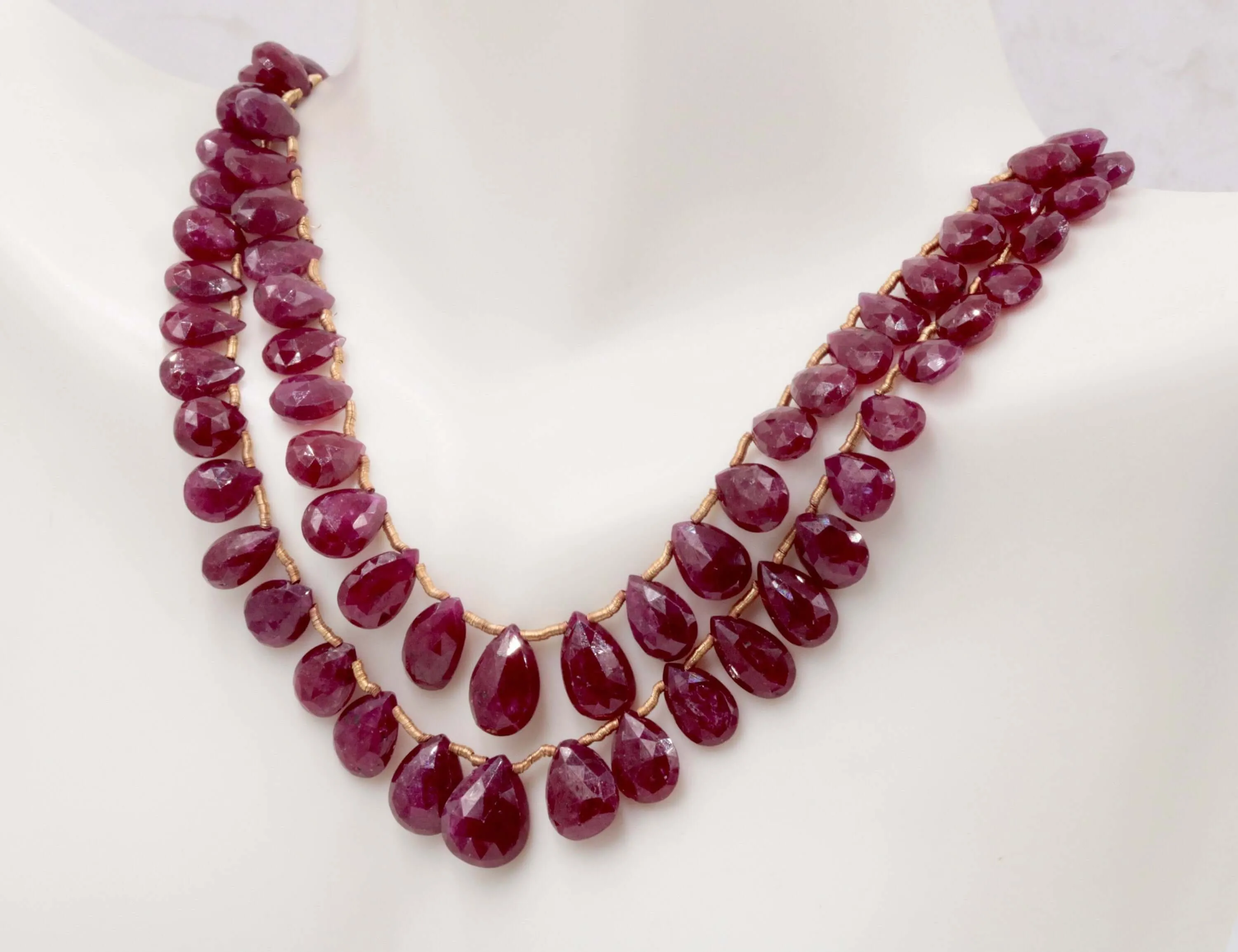 Natural Ruby DIY Jewelry Ruby Jewelry Ruby Unfinished Necklace July Birthstone  Ruby Beads Briolette Drops Strand 8-10 inches  SKU: 111297