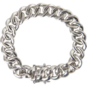 Nialaya Solid Heavy Curb Link 925 Sterling Silver Bracelet Men