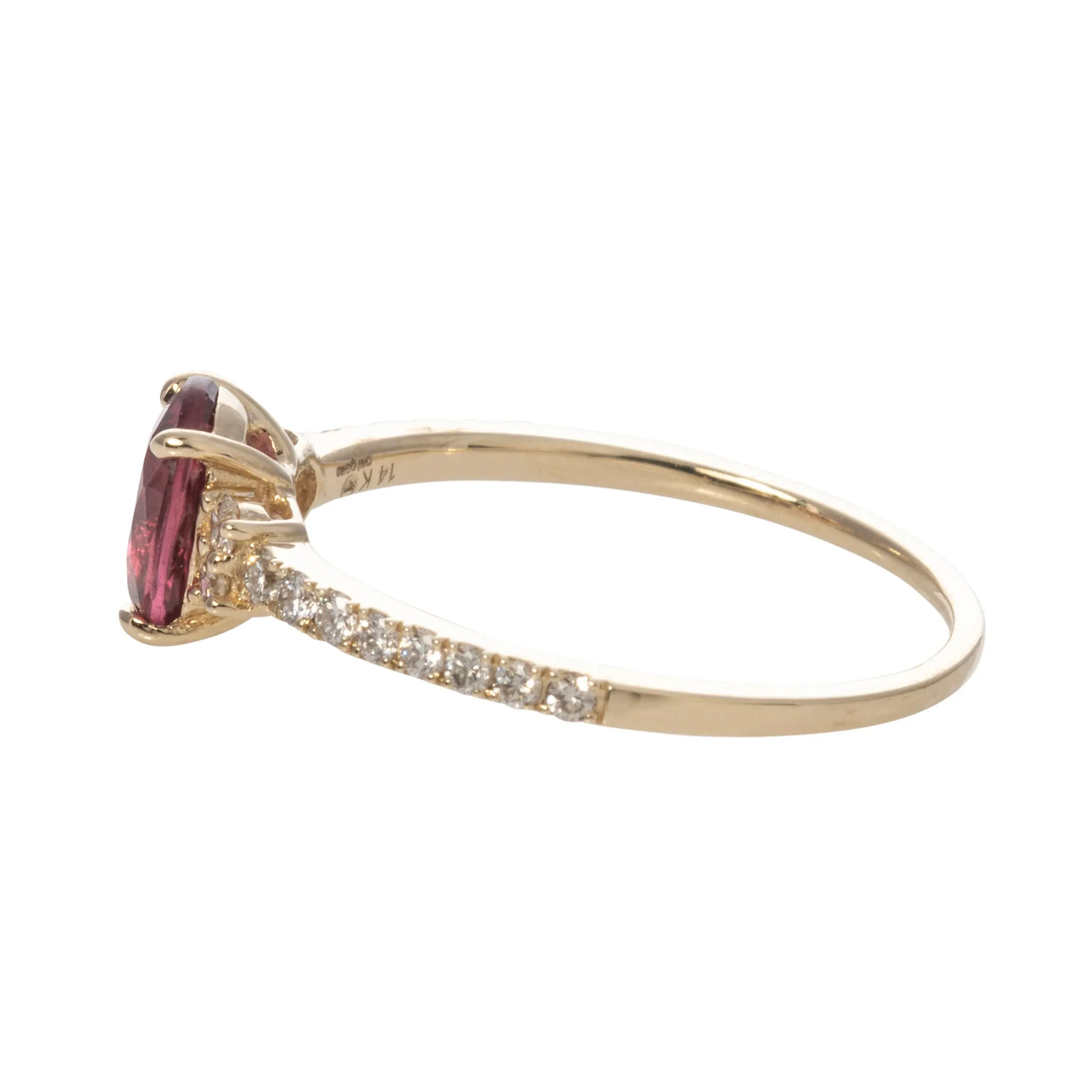 Oval Ruby & Diamond 14K Yellow Gold Ring