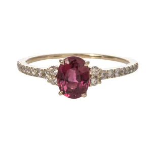 Oval Ruby & Diamond 14K Yellow Gold Ring