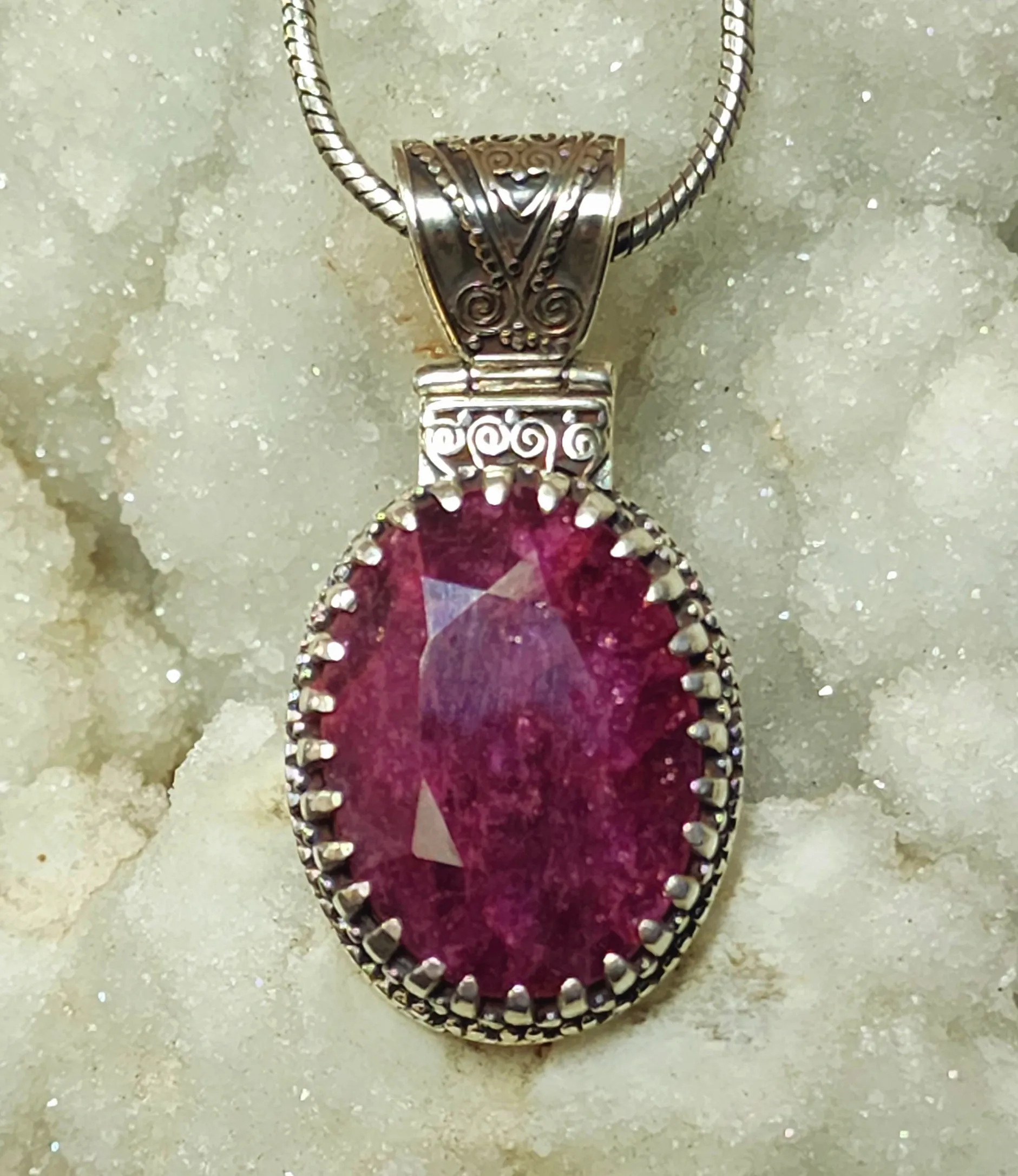 Oval Ruby Pendant