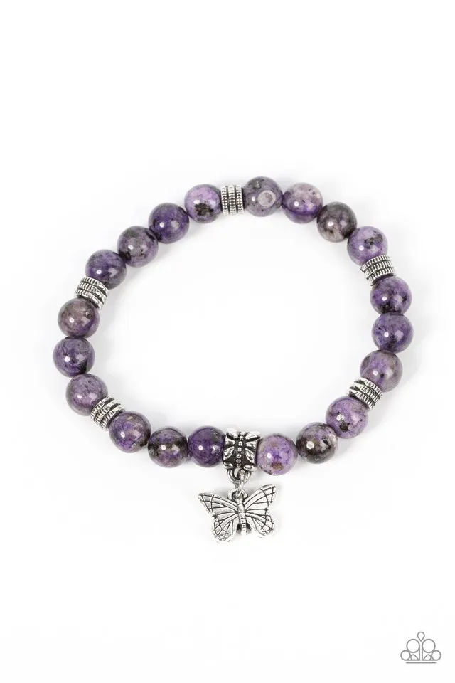 Paparazzi Bracelet ~ Butterfly Nirvana - Purple