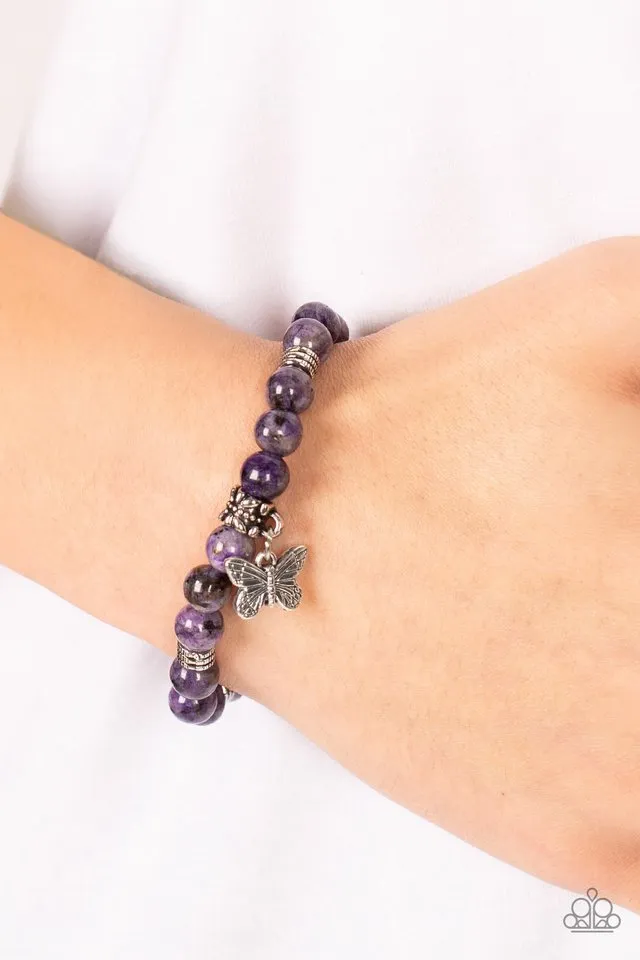 Paparazzi Bracelet ~ Butterfly Nirvana - Purple