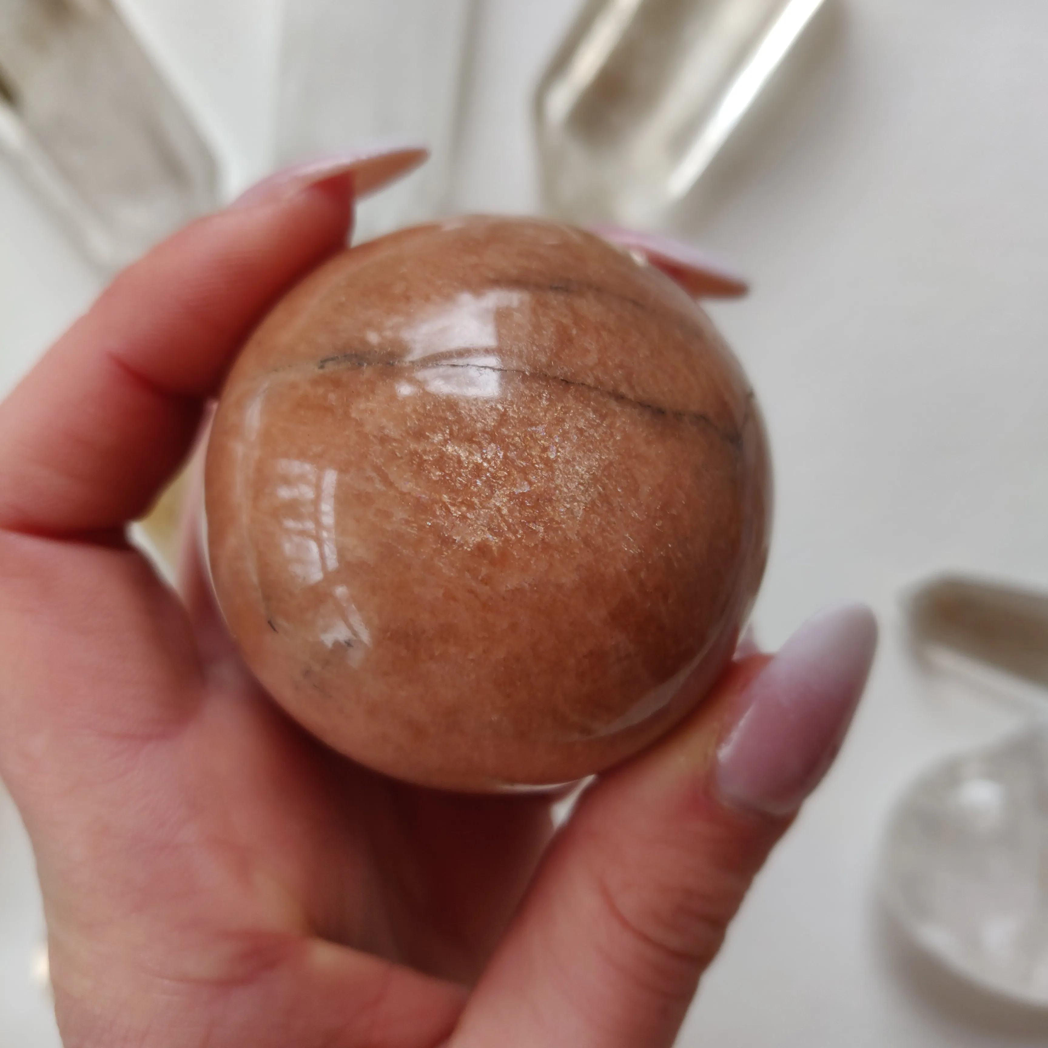 Peach Moonstone Sphere (#2)