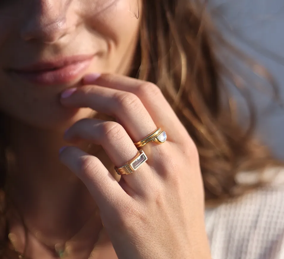 Phoebe Apatite Gold Ring