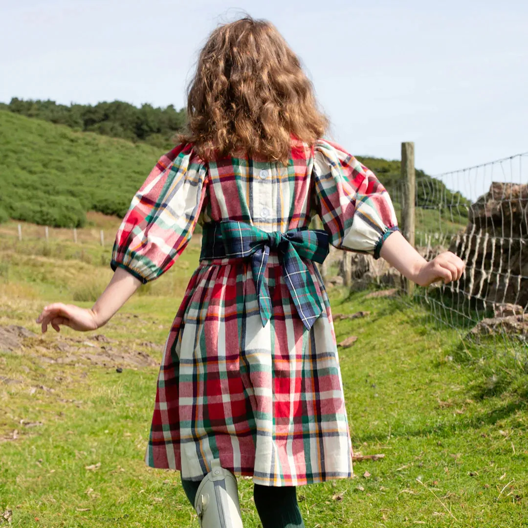 Pink Chicken Girls Ruby Dress - Holiday Tartan