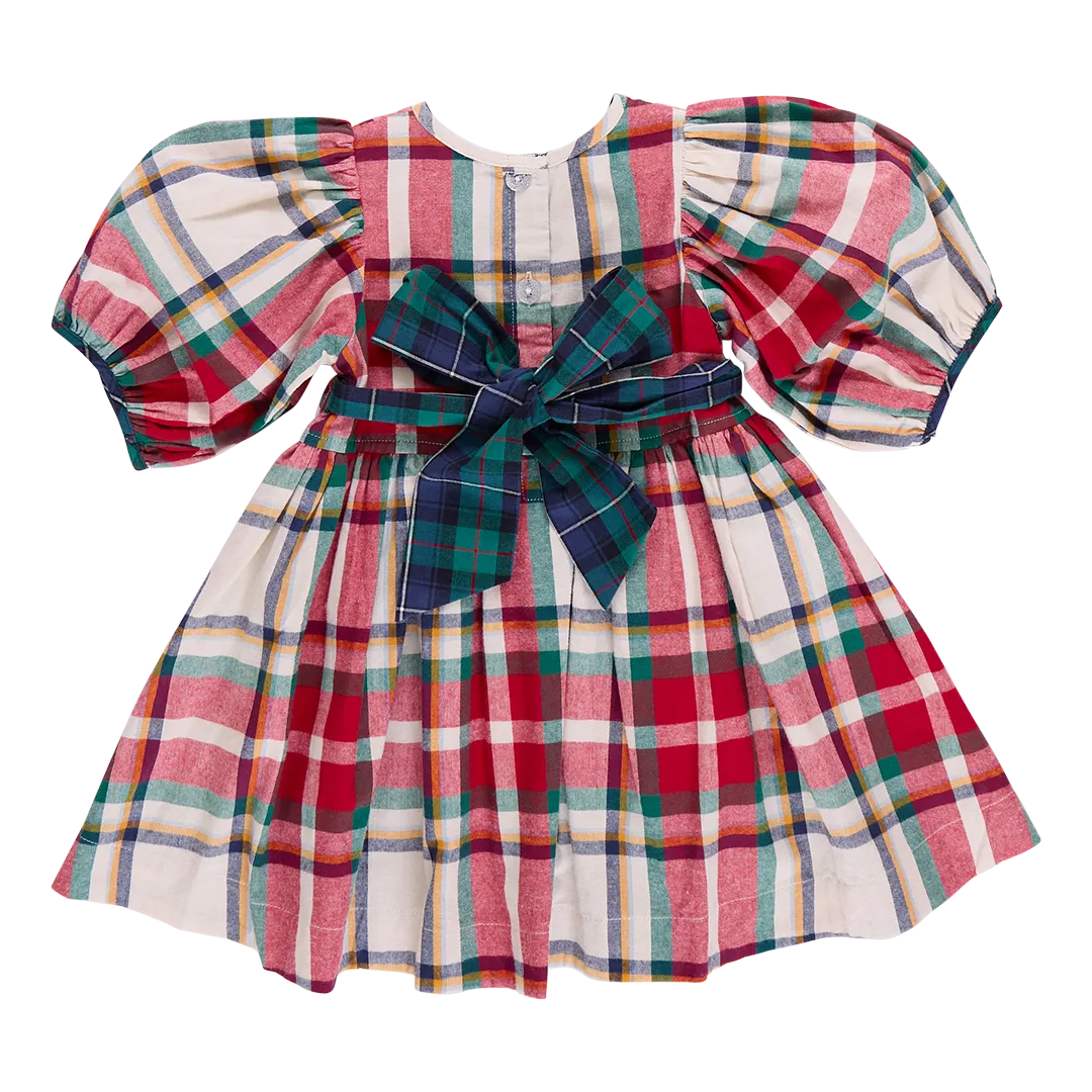 Pink Chicken Girls Ruby Dress - Holiday Tartan