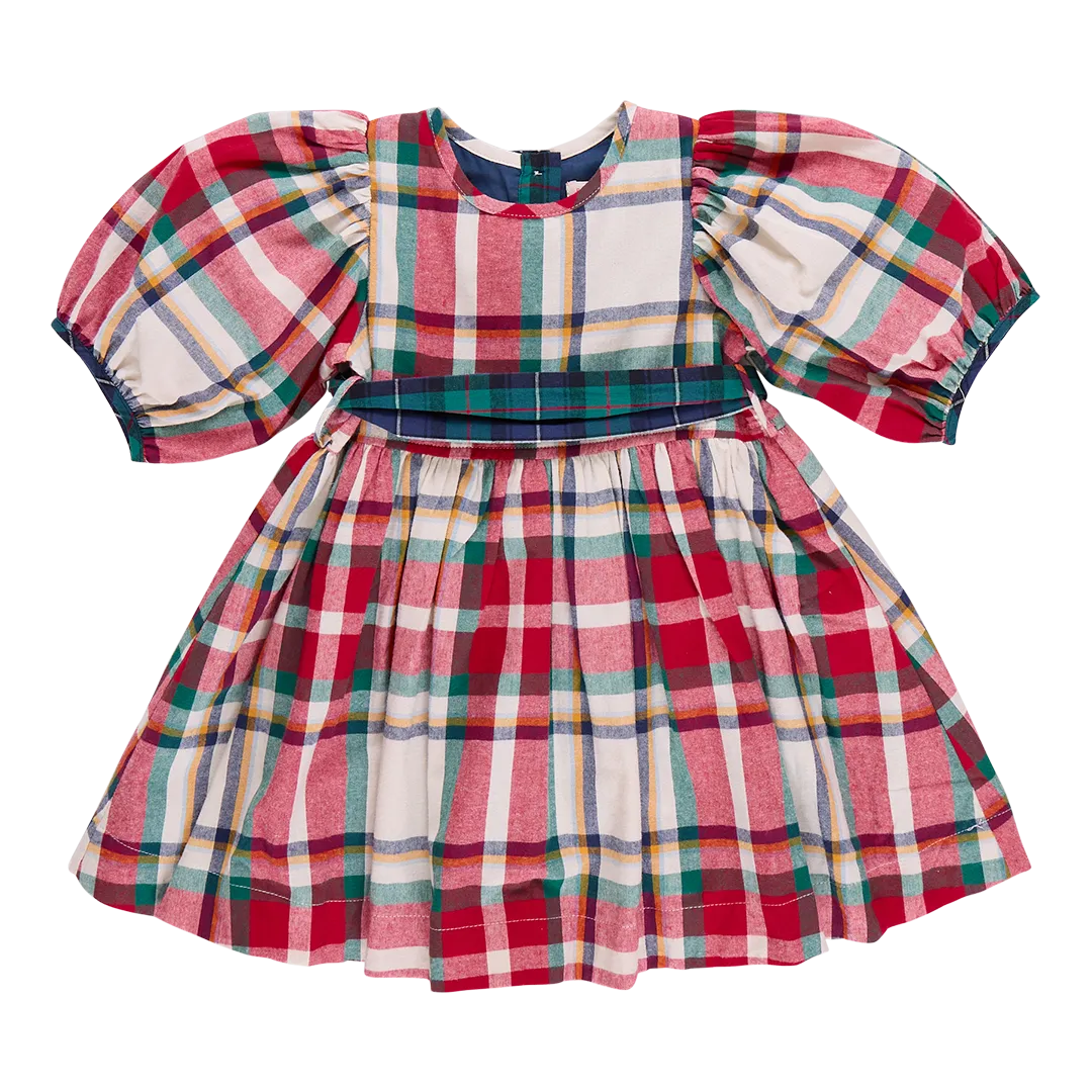 Pink Chicken Girls Ruby Dress - Holiday Tartan