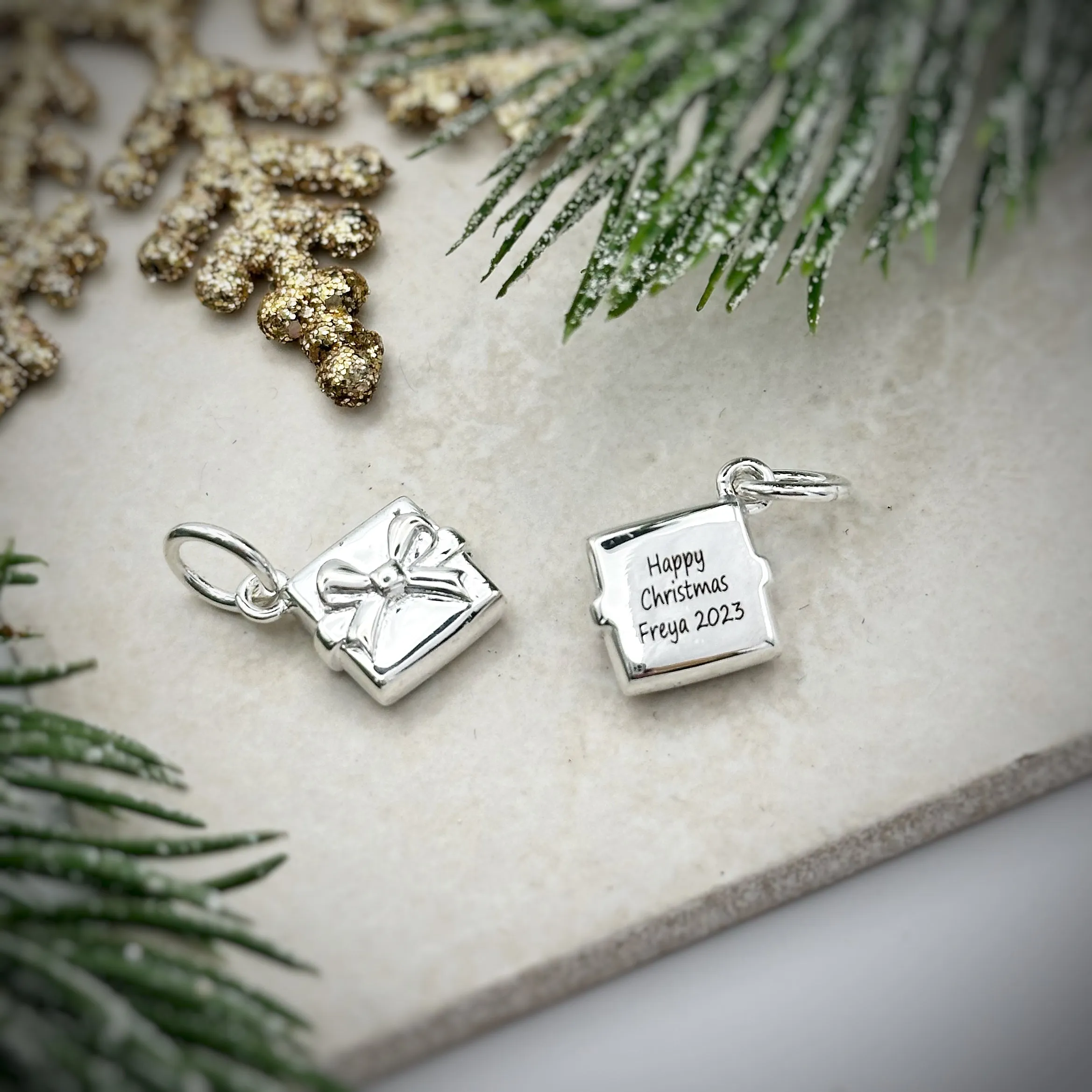 Present Personalised Silver Charm