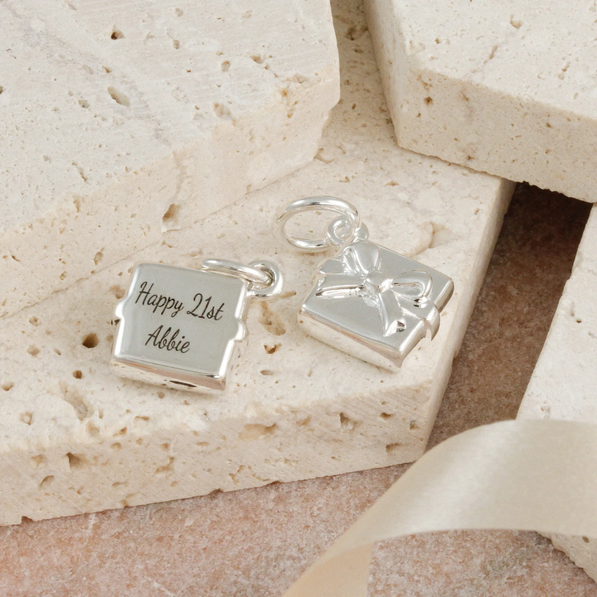 Present Personalised Silver Charm