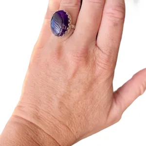 Purple Amethyst Sterling Silver Ring