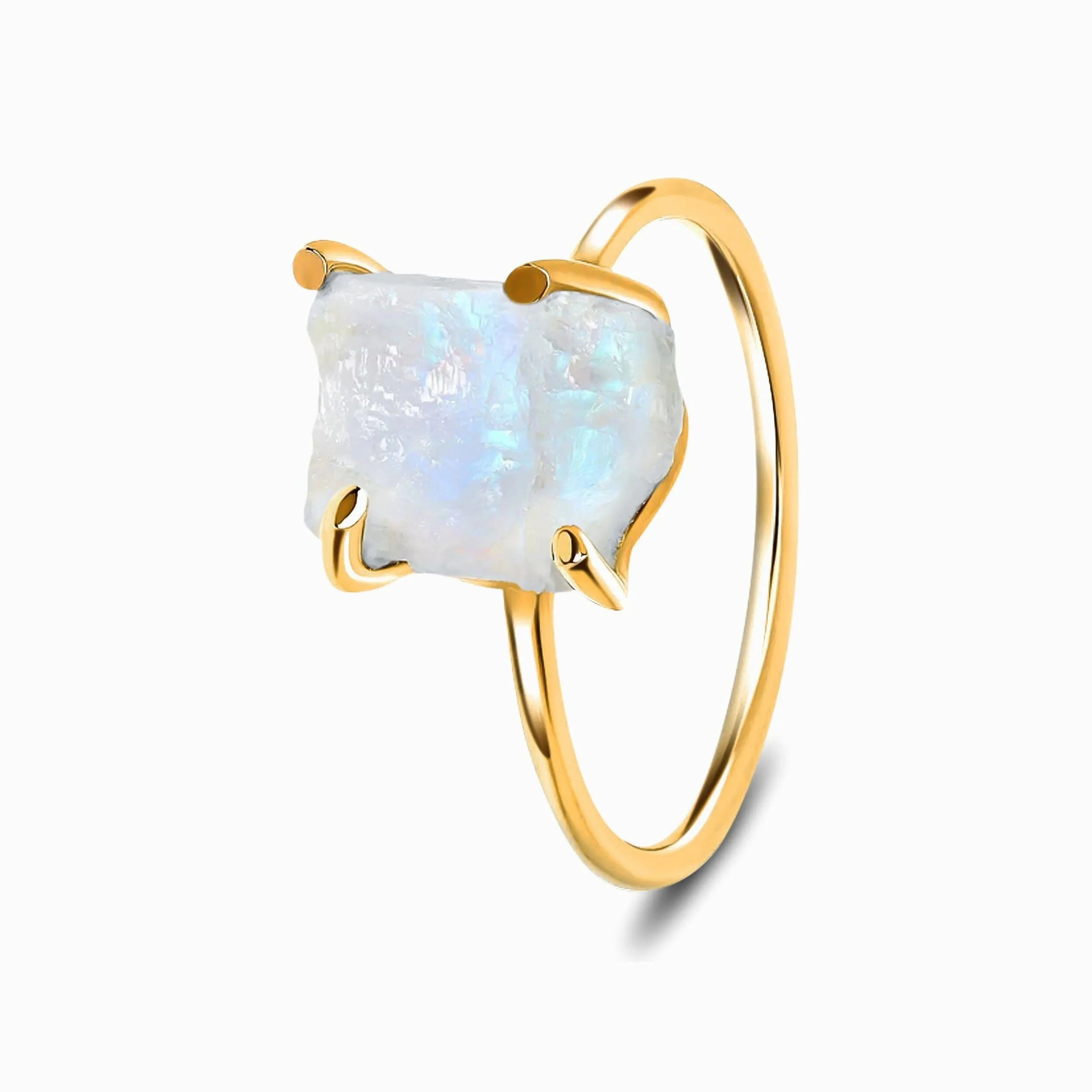 Raw Crystal Ring - Petite Moonstone