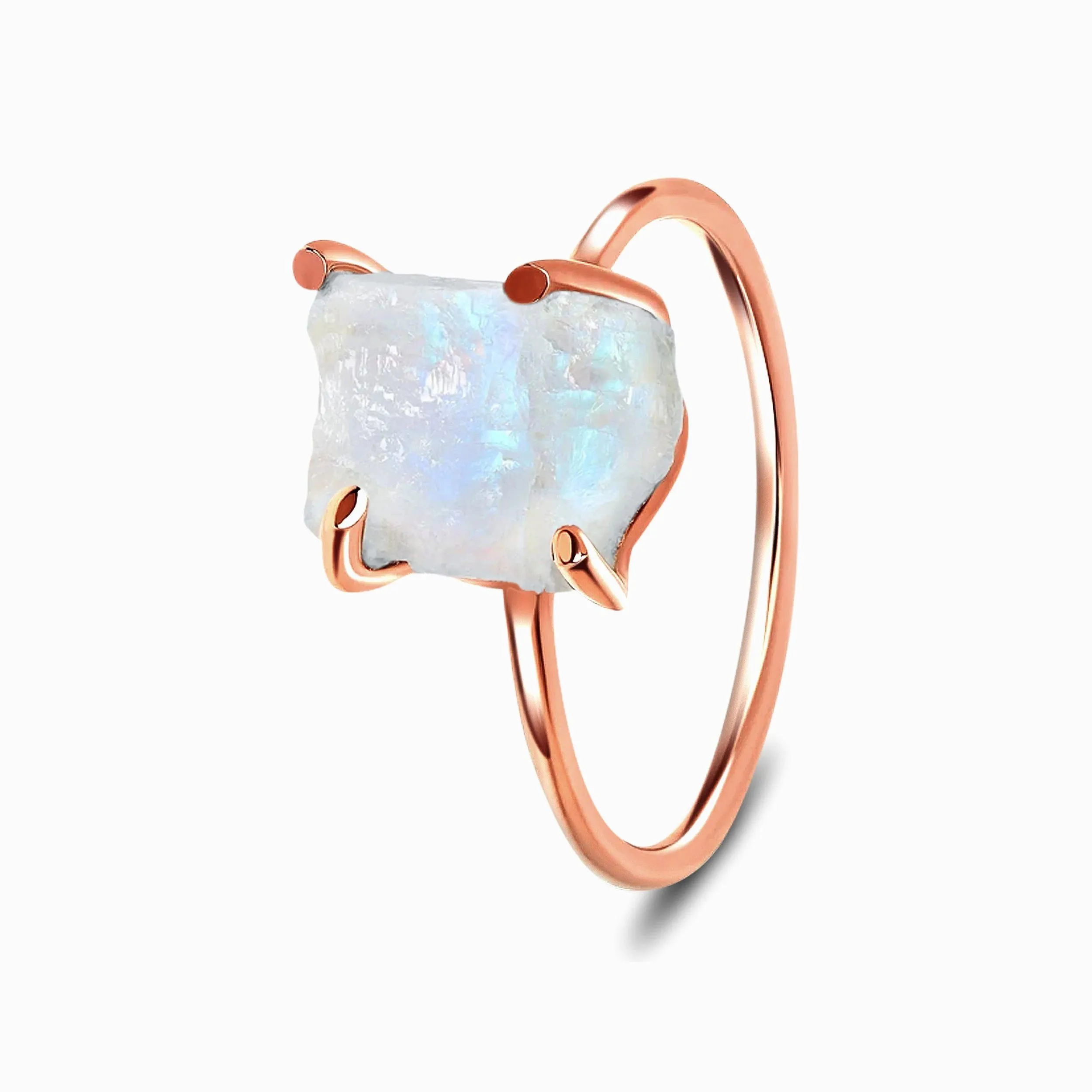 Raw Crystal Ring - Petite Moonstone