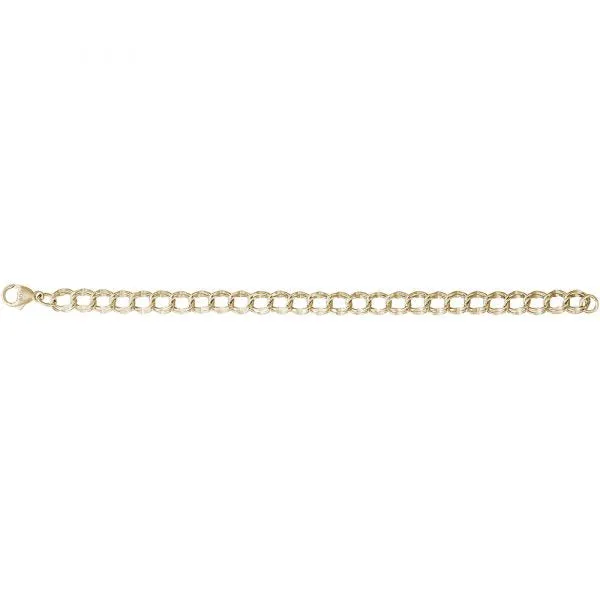 Rembrandt Charms Large Double Link Dapped Curb Classic Bracelet