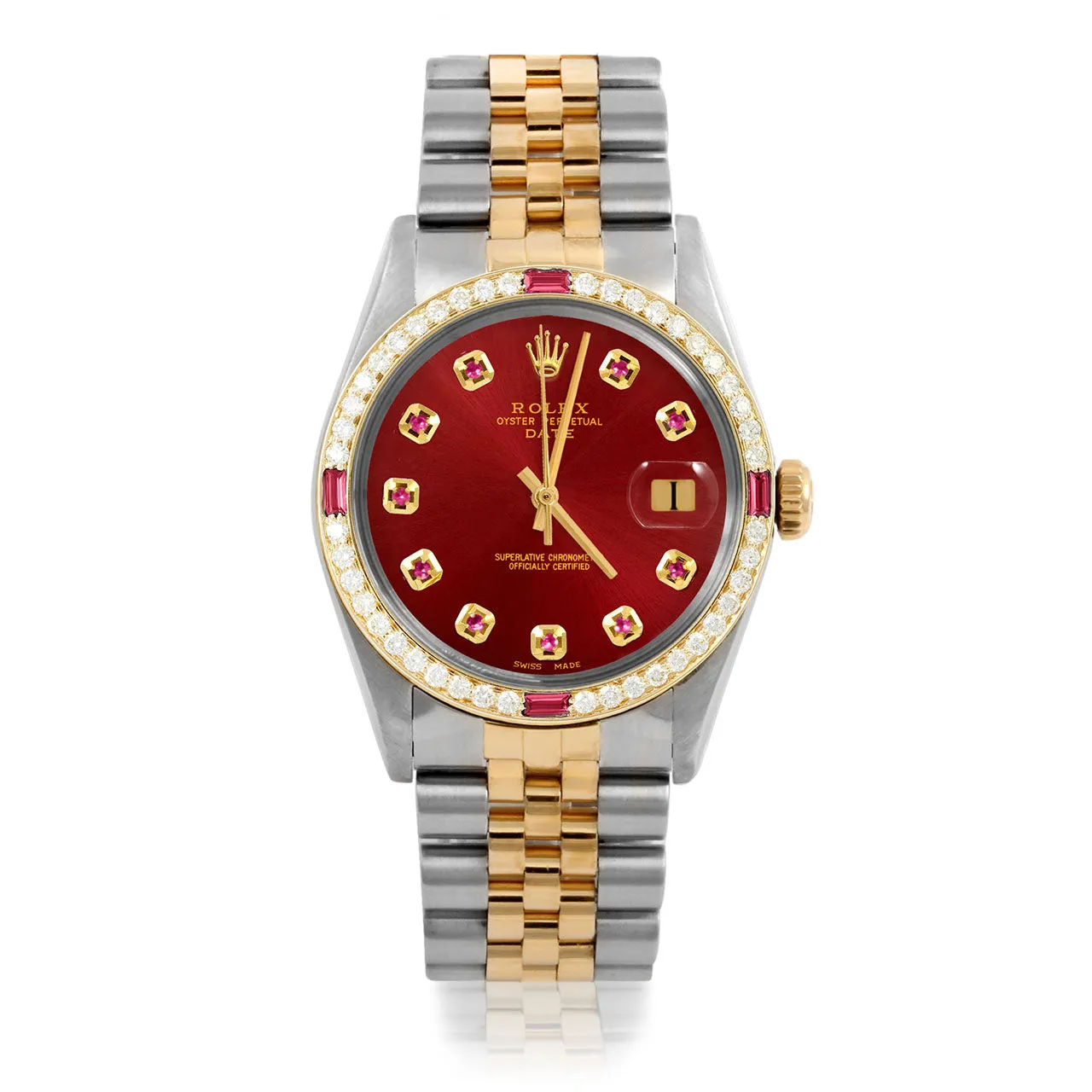 Rolex Date 34mm | 1500-TT-RED-RBY-AM-4RBY-JBL