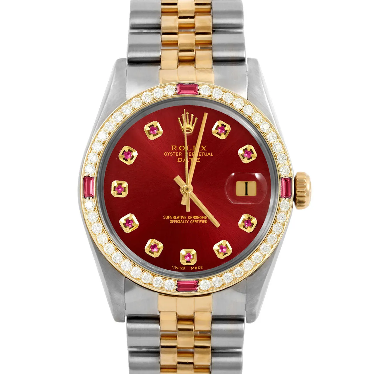 Rolex Date 34mm | 1500-TT-RED-RBY-AM-4RBY-JBL