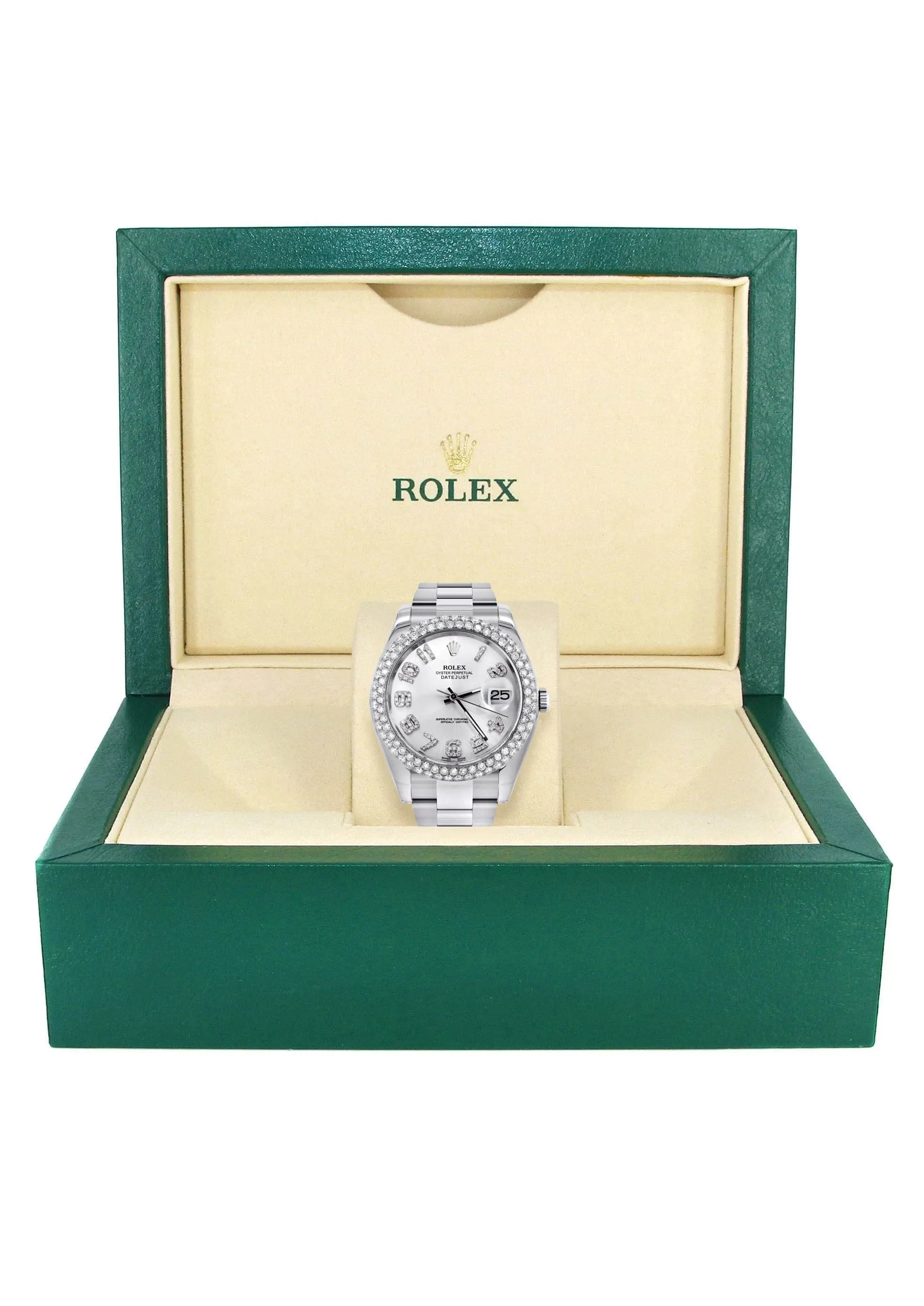 Rolex Datejust II Watch | 41 MM | White Diamond Dial | Two Row | Oyster Band