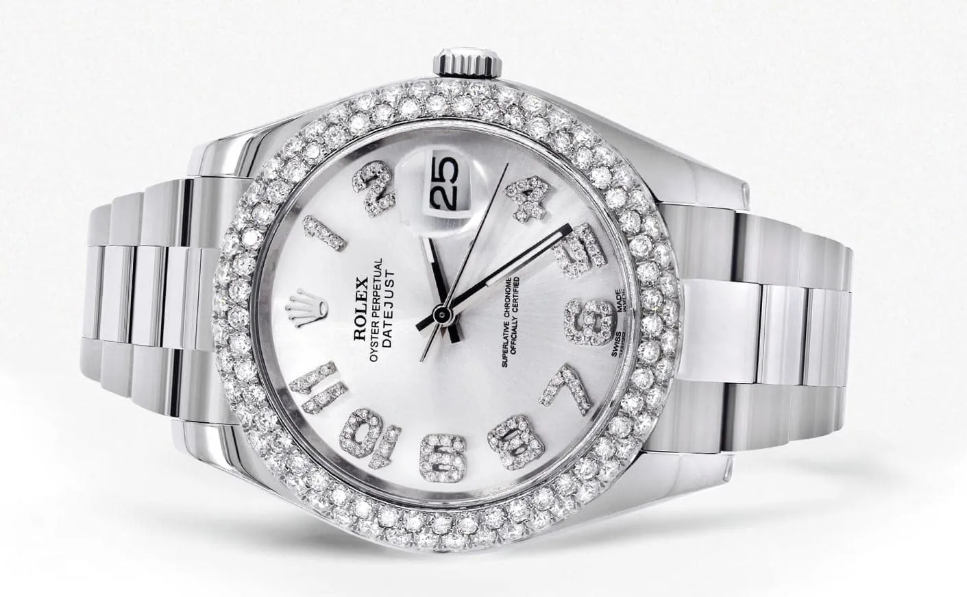 Rolex Datejust II Watch | 41 MM | White Diamond Dial | Two Row | Oyster Band