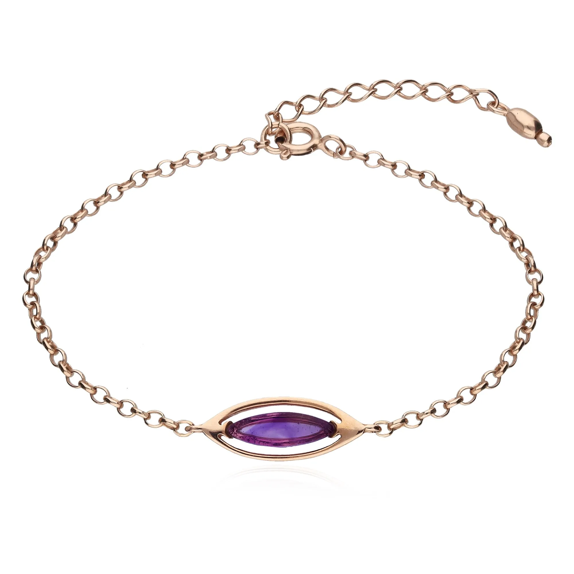 Rose Gold Vermeil Amethyst Marquise Bracelet