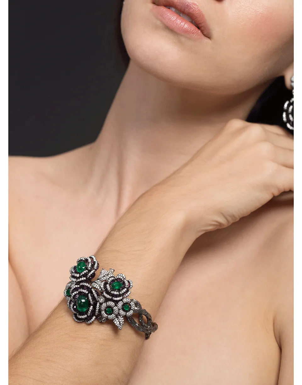 Royale Emerald Flower Bracelet