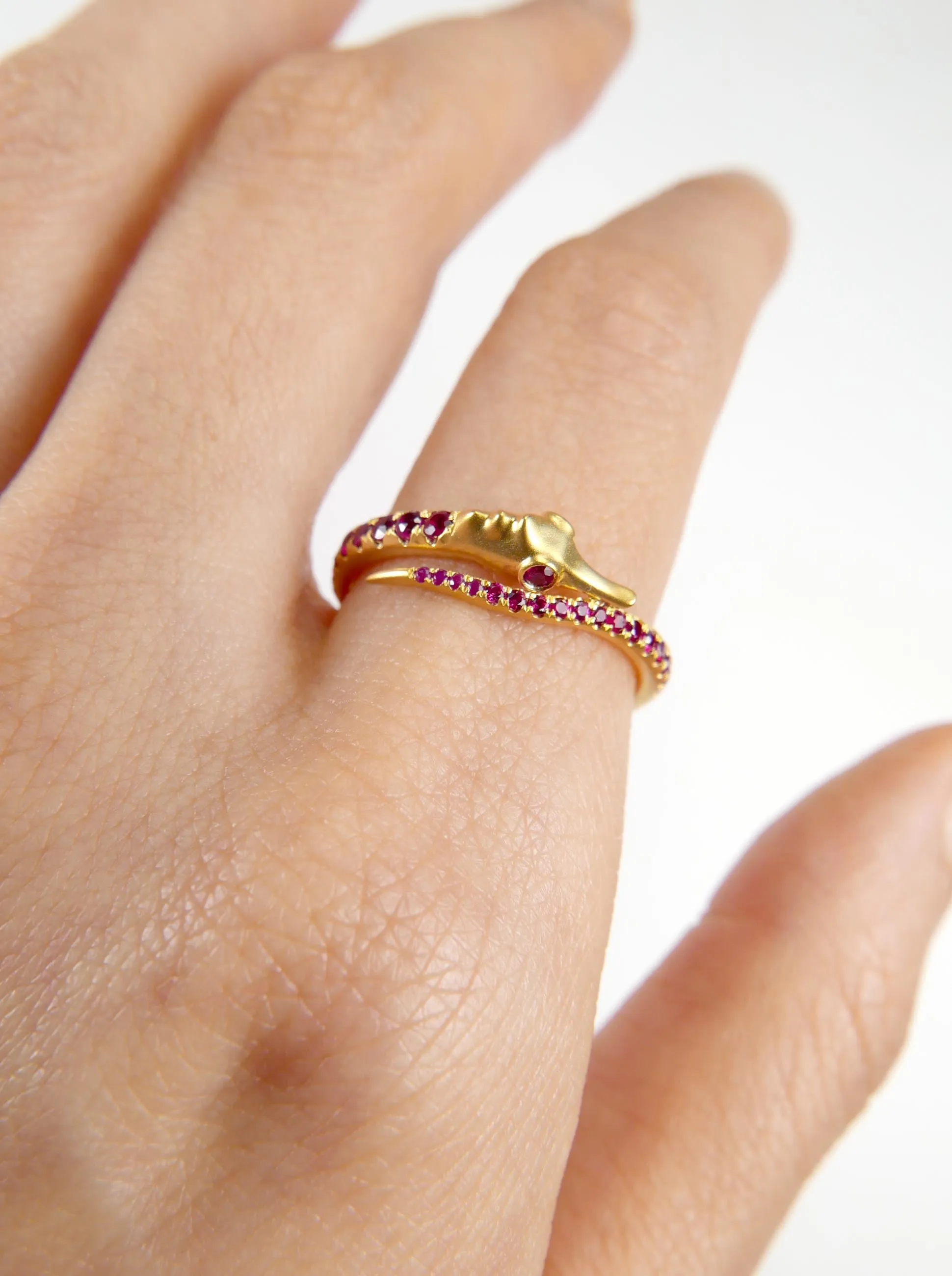 Ruby Seahorse Ring