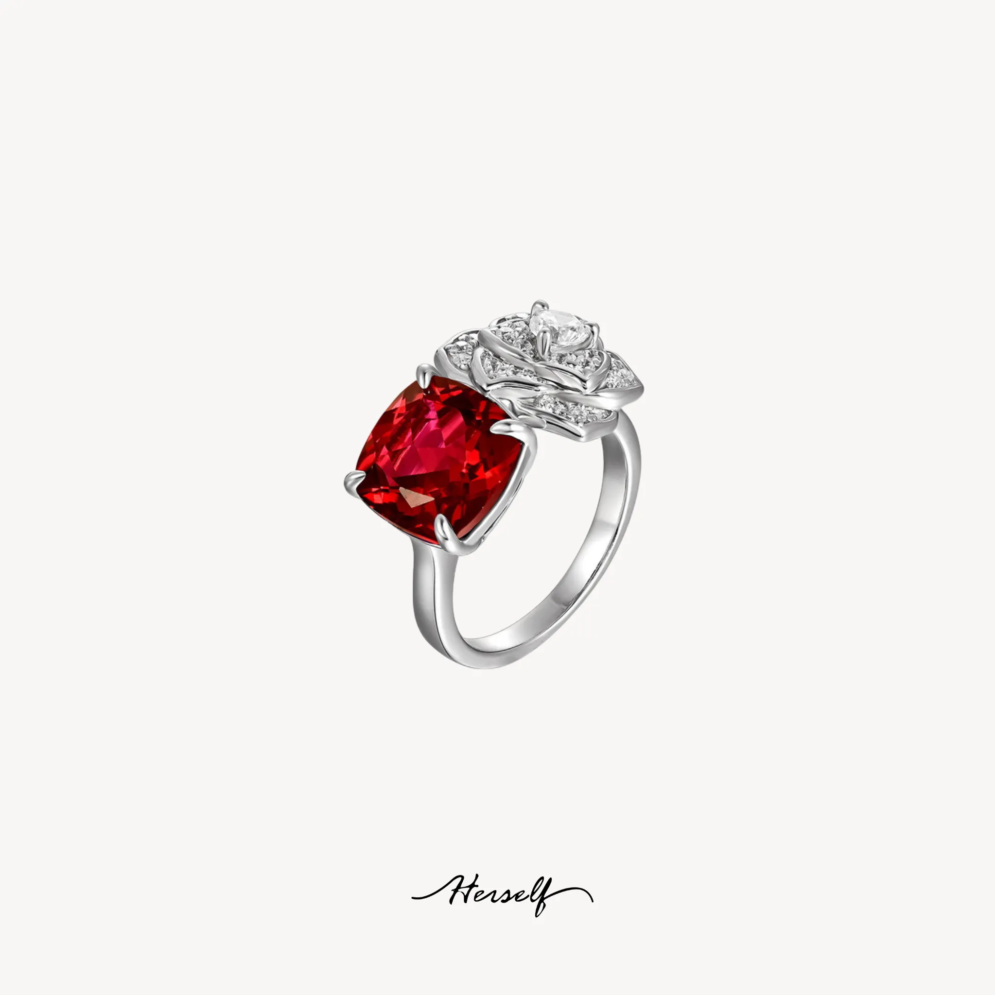 Ruby Shining Rose Ring