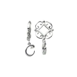 Silver C Initial Dangle Charm S202D