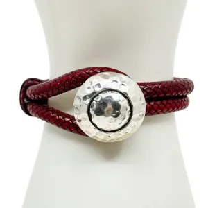 sterling silver leather bracelet