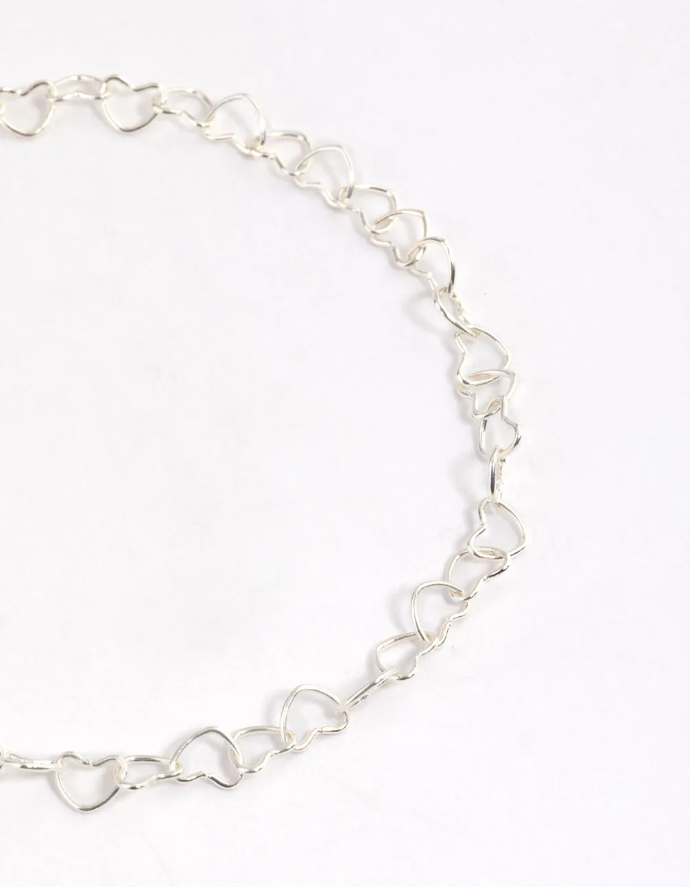 Sterling Silver Linked Heart Bracelet