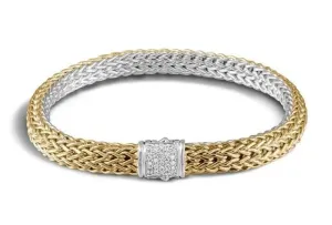 Sterling/18K Gold Yellow Natural Diamond Bracelet