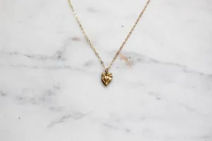 Tiny Sacred Heart Necklace